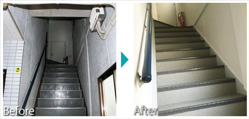 ビルの階段の改修